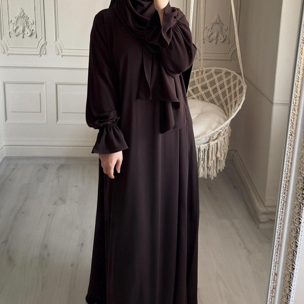 1714#Nida Ruffle Style One Piece Jilbab Abaya Women muslim dress