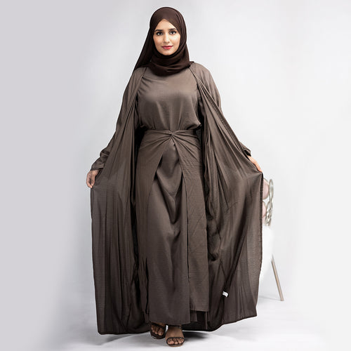 1452#3pcs Set kimono open Cardigan Islamic Clothing Muslim Dress