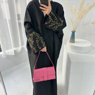 1790#2024 EID Ramadan Floral Embroidery Abaya Modest Clothing Dubai Abaya