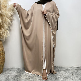 1688#Open Kimono Arabic Style Dubai Muslim Satin Abaya