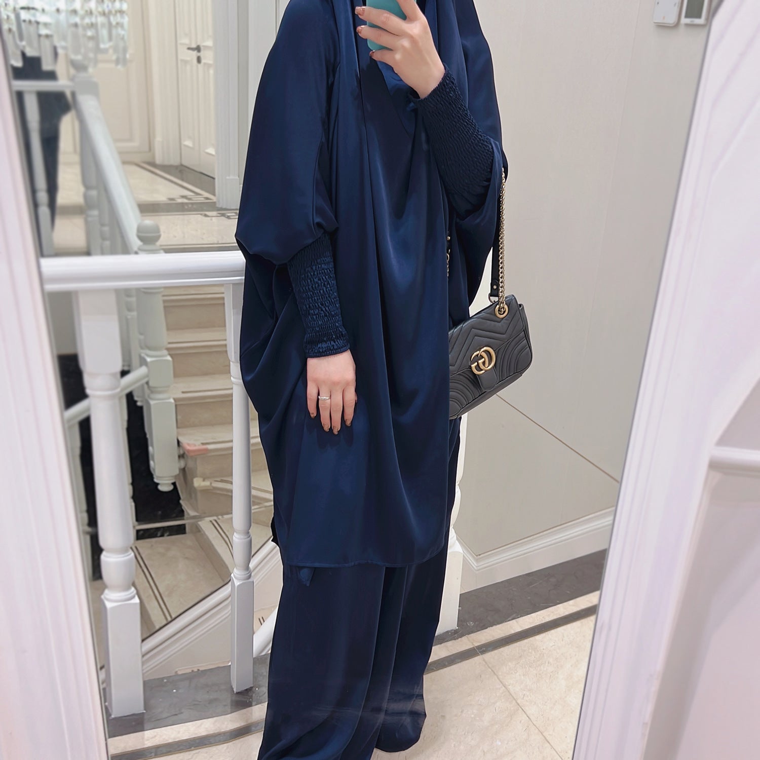 1618#Islamic Clothing 2pcs Prayer Abaya Jilbab_ For Muslim Women