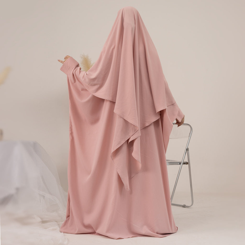 1425&1901#Drop Shipping Muslim Clothing Butterfly Sleeve Women Nida Jilbab_ Abaya Khimar Length : About 147cm 58 Inch