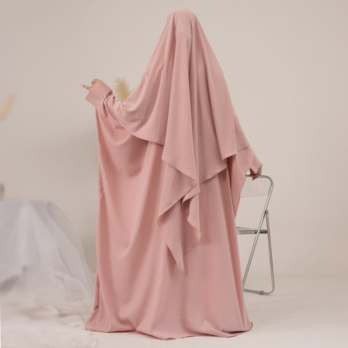 1425&1901#Drop Shipping Muslim Clothing Butterfly Sleeve Women Nida Jilbab_ Abaya Khimar Length : About 147cm 58 Inch