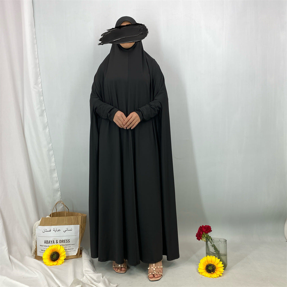 6841#Traditional Islamic One Piece Full Length Jilbab Prayer Abaya Made in Premium Stretch Jersey Spandex