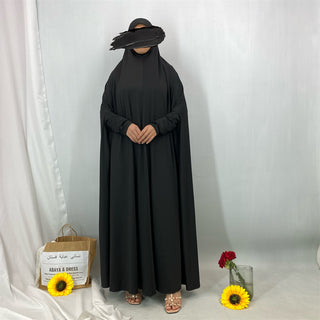 6841#Traditional Islamic One Piece Full Length Jilbab Prayer Abaya Made in Premium Stretch Jersey Spandex