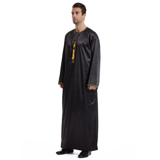 TH833#Abaya Muslim Clothing Long Sleeves Islamic High Quality Men's Robe