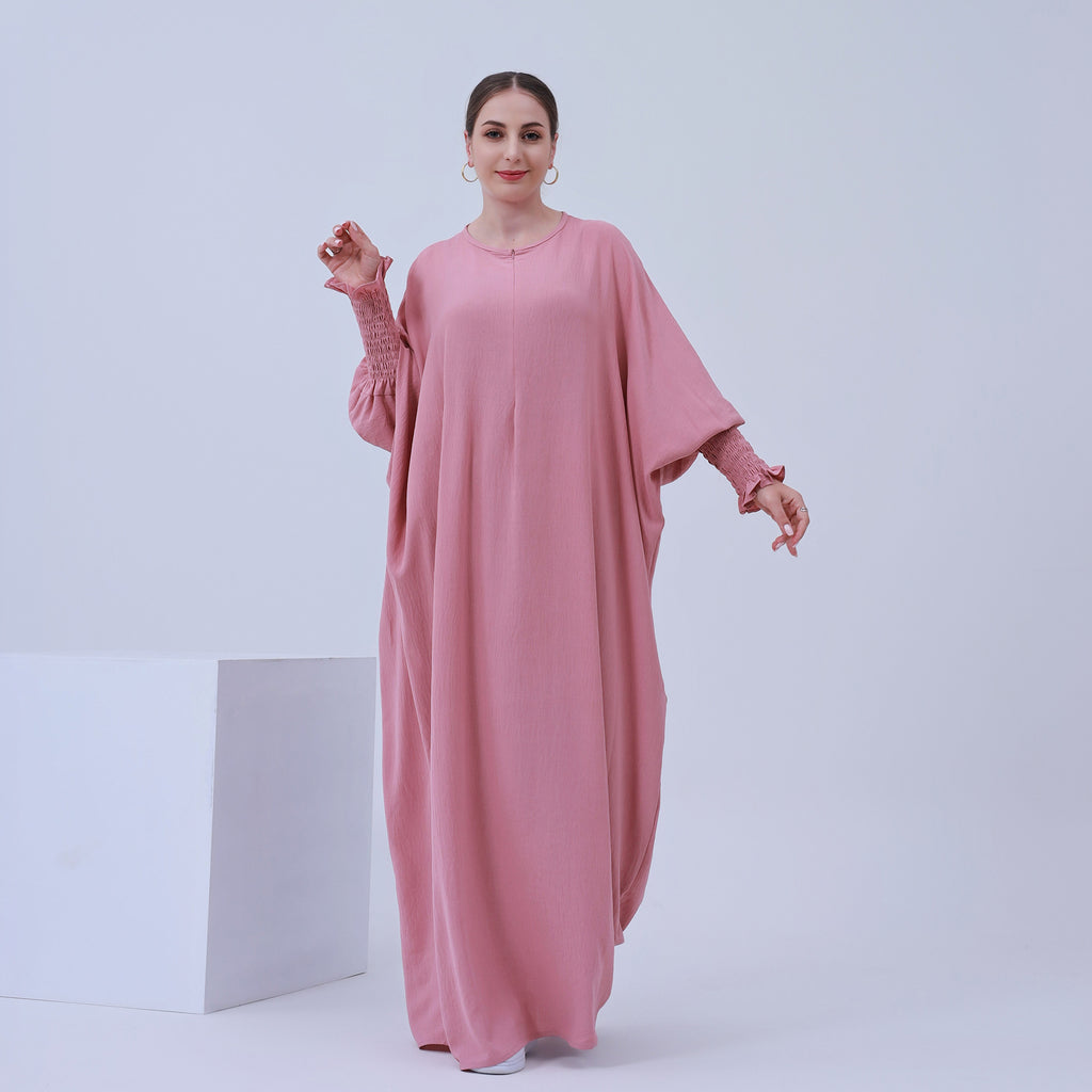 1616#2023 Islamic Clothing Closed Abaya Dresses for Muslim with Zipper in Front