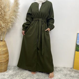 1995# New Autumn Winter Coat Thick Polyester Side Pockets Womens Clothing Modest Coats