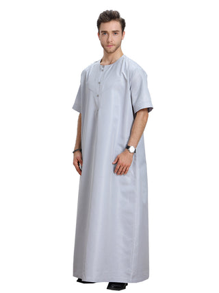 TH809#Hot sale muslim middle east men robe high collar shirt