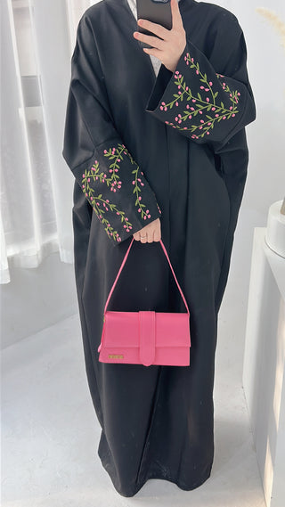 1790#2024 EID Ramadan Floral Embroidery Abaya Modest Clothing Dubai Abaya