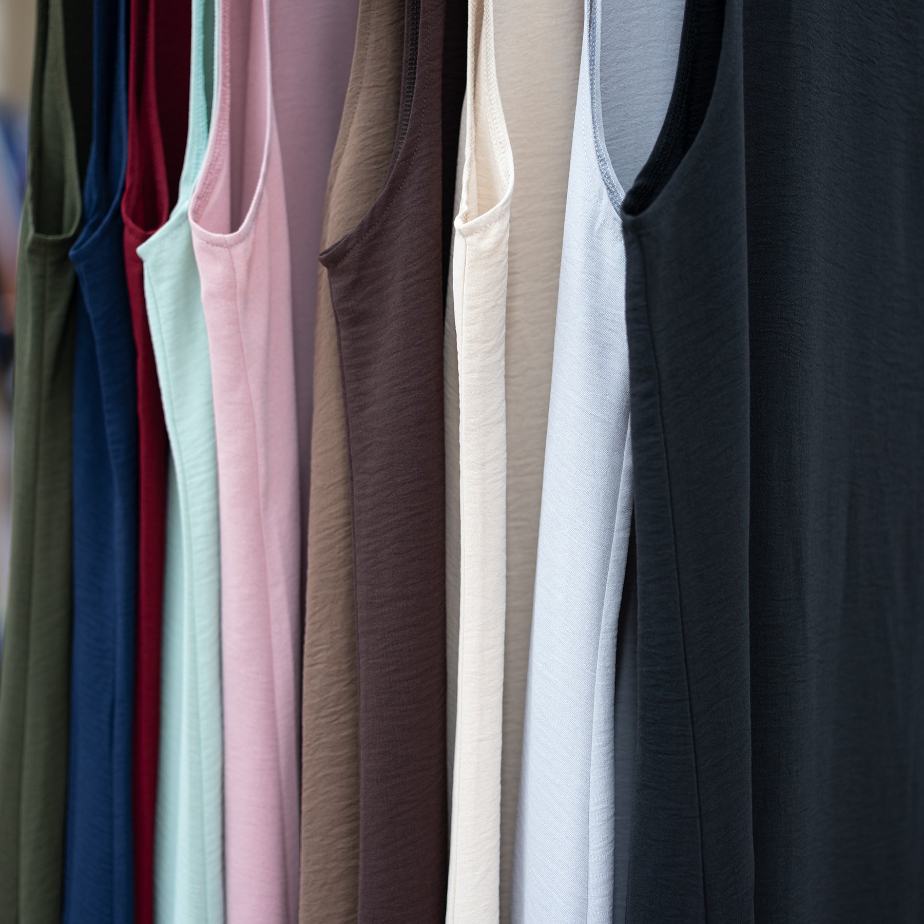 1480-1#Wrinkle Polyester Sleeveless Inner Dress Islamic Clothing Women's Dresses