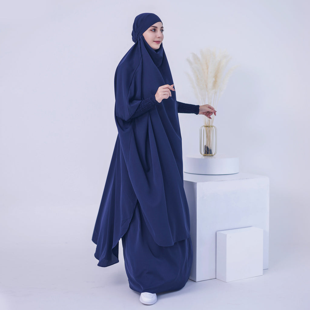 1459#Arabic Abaya Muslim Dresses dubai 2 piece set Nida Prayer Abaya