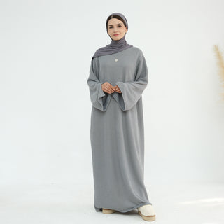 1912#Knit Fabric Latest Winter Women Muslim Dress Islamic Clothing Women Modest Dresses Abaya