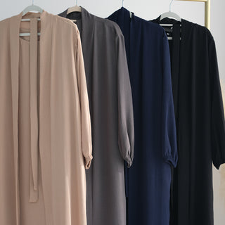 1726# Latest EID Ramadan Islamic Clothing 2 Piece Abaya Set Plain Abaya Women Muslim Dress