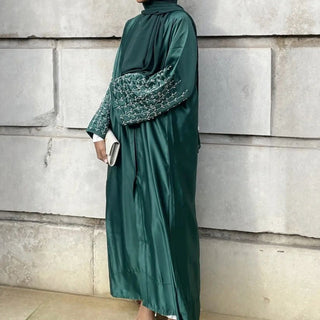 1612#Dubai Abaya Luxury Abaya with Handmade Beads Women Muslim Dress