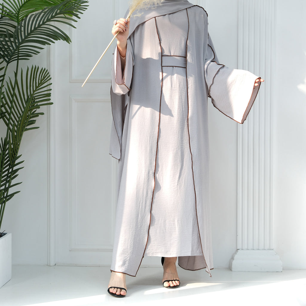 1693#2024 New Modest Wrinkle Polyester EID With Hijab Islamic Clothing Abaya