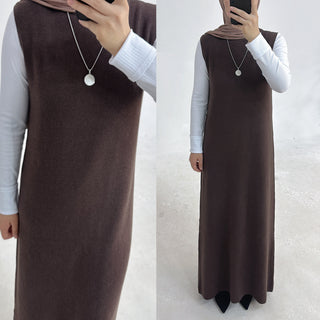 LR906+LR907#Sweater Modest Islamic Clothing Winter Women Muslim Dress and Cardigan  Kimono Abaya