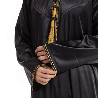 TH833#Abaya Muslim Clothing Long Sleeves Islamic High Quality Men's Robe