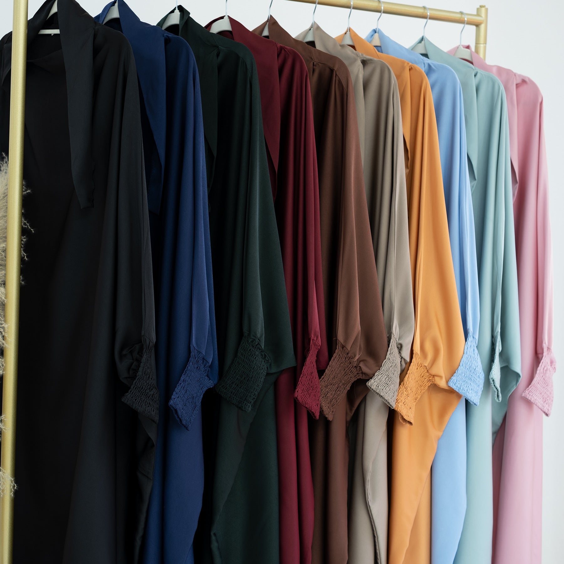 1662#Islamic Clothing Satin Plain Prayer Abaya Jilbab Abaya Muslim Dress For Kids