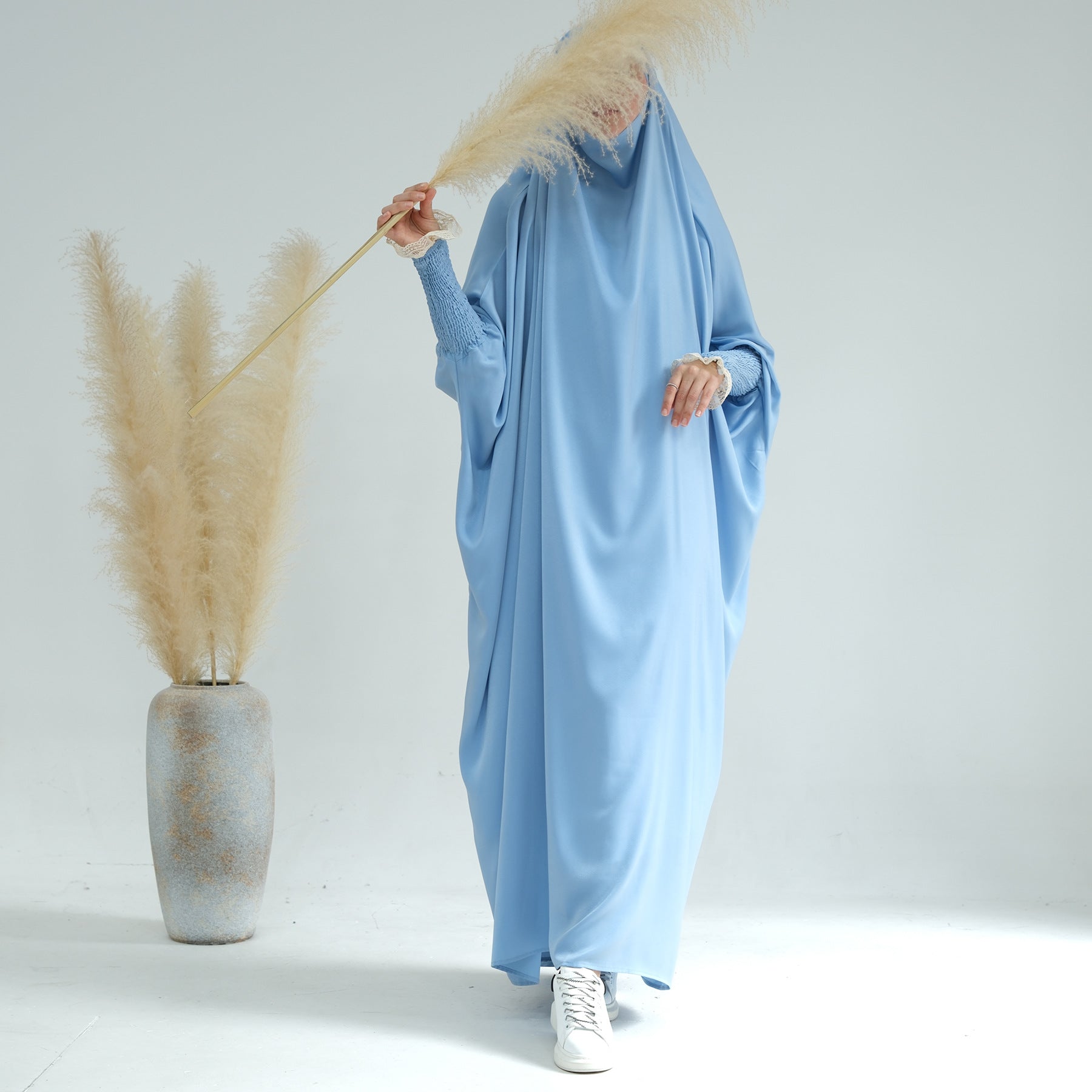 1609#EID Ramadan One Piece Jilbab Prayer Abaya Traditional Muslim Clothing Jilbab