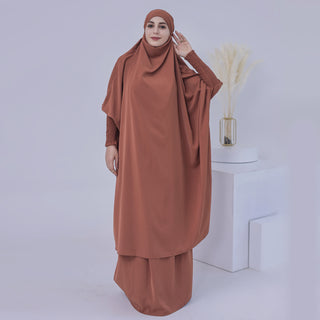 1459#Arabic Abaya Muslim Dresses dubai 2 piece set Nida Prayer Abaya