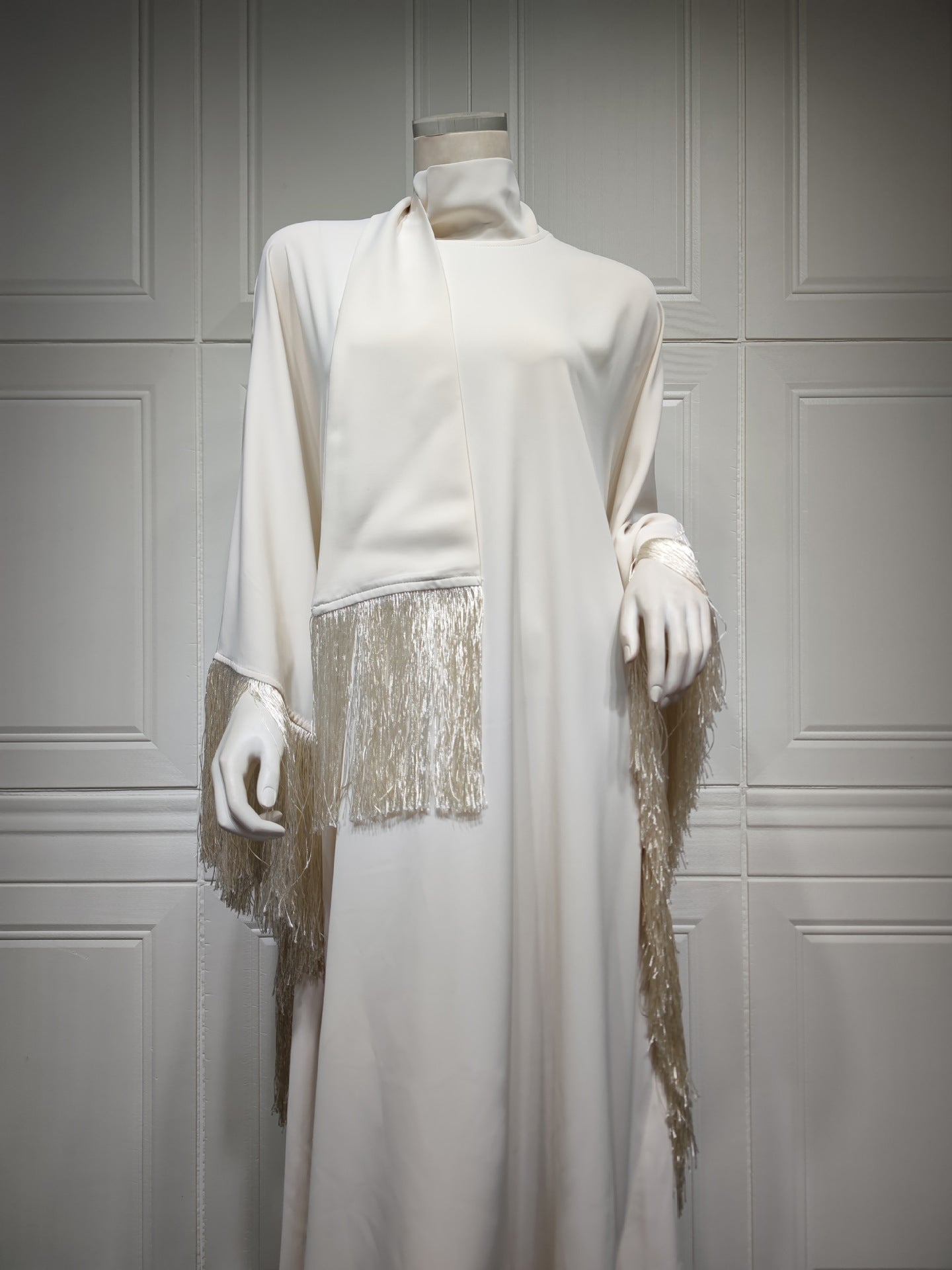 1061# Best Sale Big Bat With Feather Sleeves Prayer Abaya Nida Dress