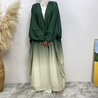 8027# Latest Chic Polyester Batwing Sleeves Women Cardigan Open Abaya