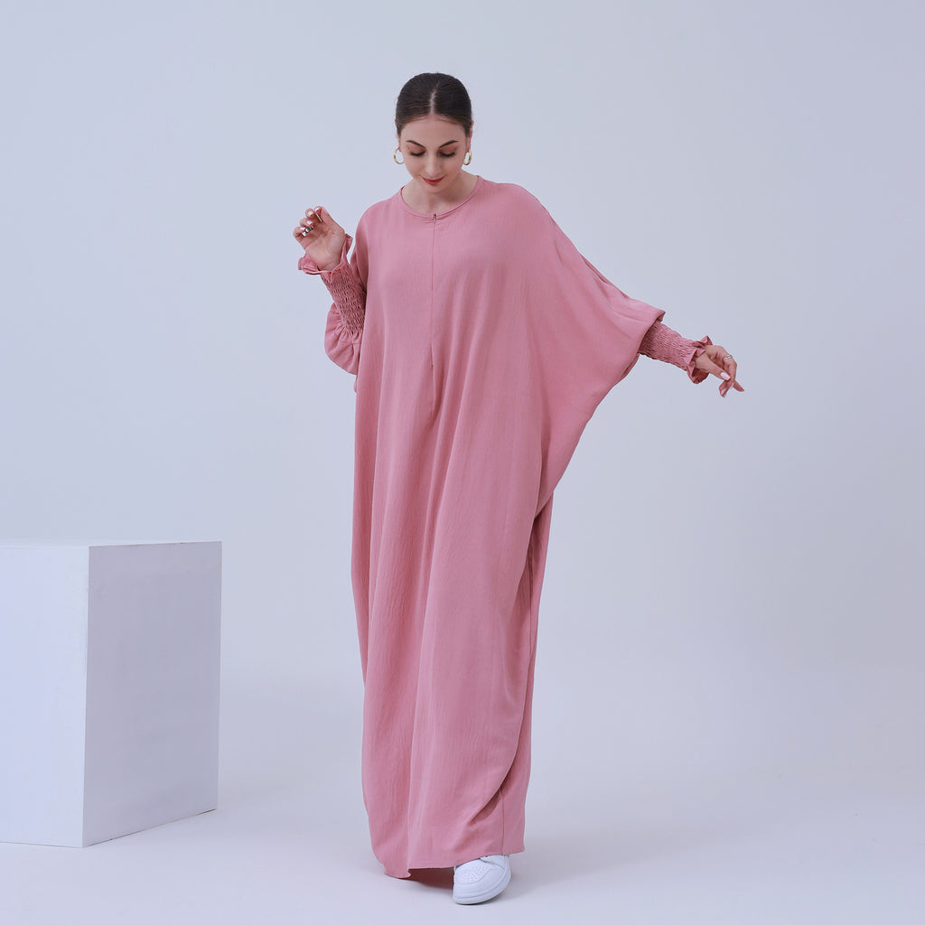 1616#2023 Islamic Clothing Closed Abaya Dresses for Muslim with Zipper in Front