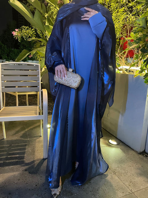 1022#2pcs Abaya Women Muslim Dress Set  Ramadan Islamic Clothing Kaftan