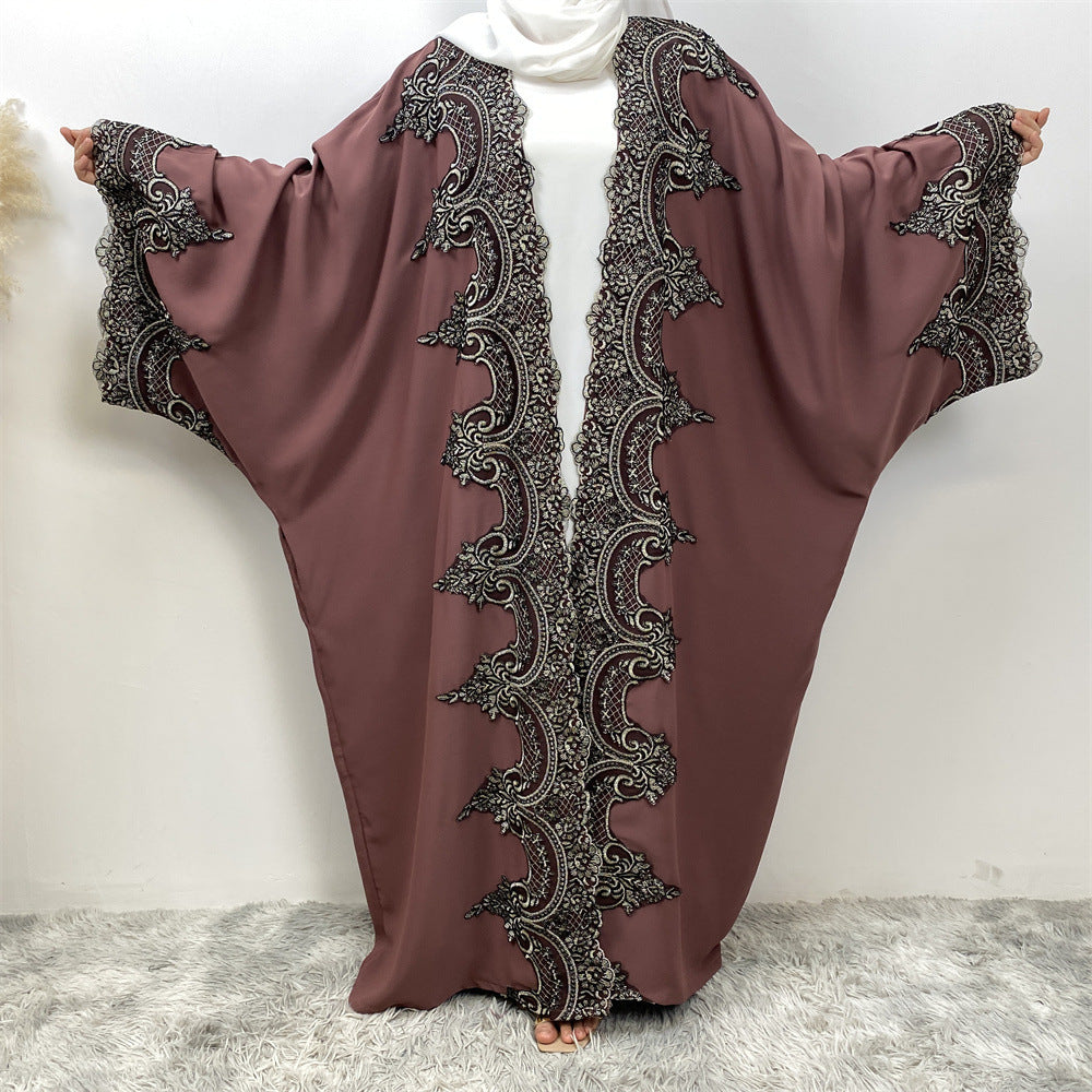 1417# Latest Ramadan Abaya For Women Muslim Fashion Luxury Silver Sequin Abaya