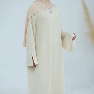 1912#Knit Fabric Latest Winter Women Muslim Dress Islamic Clothing Women Modest Dresses Abaya