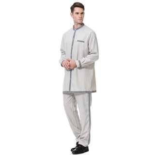 TH812#2 pcs Arab Muslim Wear calf Length Muslim Clothes Jubba Men's Thobe