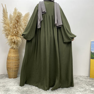 1969# Latest Elastic Cuff Big Lantern Sleeves With Side Pockets Women Abaya