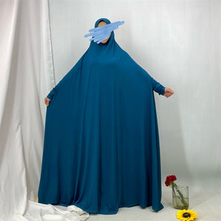 6841#Traditional Islamic One Piece Full Length Jilbab Prayer Abaya Made in Premium Stretch Jersey Spandex
