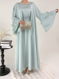 1032#2025 2pcsAbaya Women Muslim Dress Set  Islamic Clothing