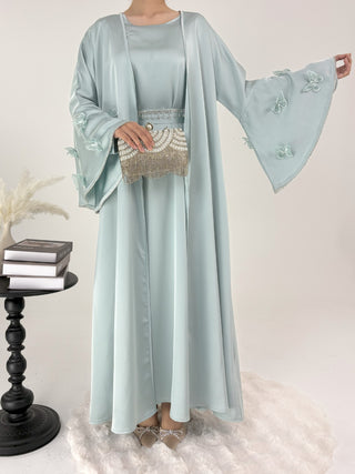 1032#2025 2pcsAbaya Women Muslim Dress Set  Islamic Clothing