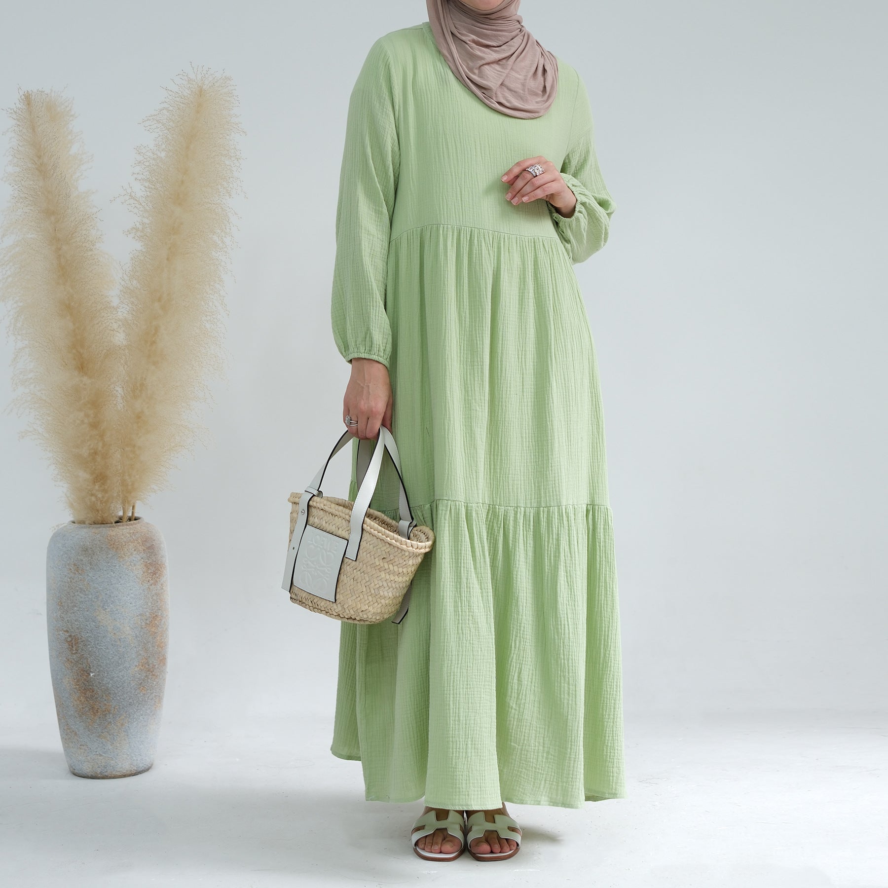 1659#New Style Cotton Long Sleeves Women Dresses Abaya Women Muslim Dress Abaya