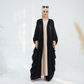 1848#2025 Spring Summer Modest Abaya Islamic Clothing Shinny Kimono Open Abaya