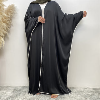 1688#Open Kimono Arabic Style Dubai Muslim Satin Abaya