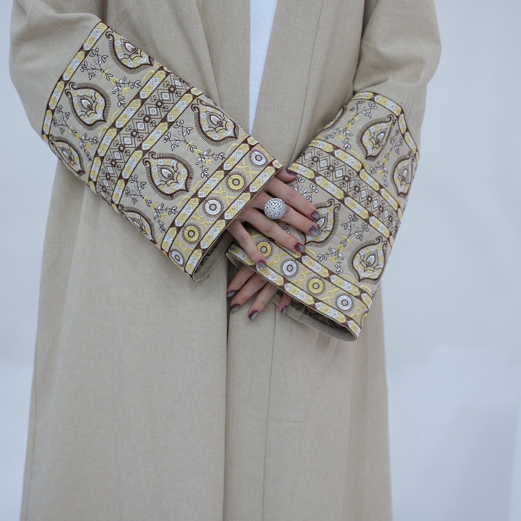 1753#Women Muslim Dress Femmes Robe Musulmane Islamic Clothing Linen Kimono Abaya