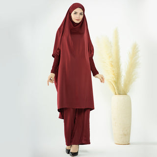 1572#Ladies Ramadan Islamic Clothing Two-Pieces Top and Pants Set