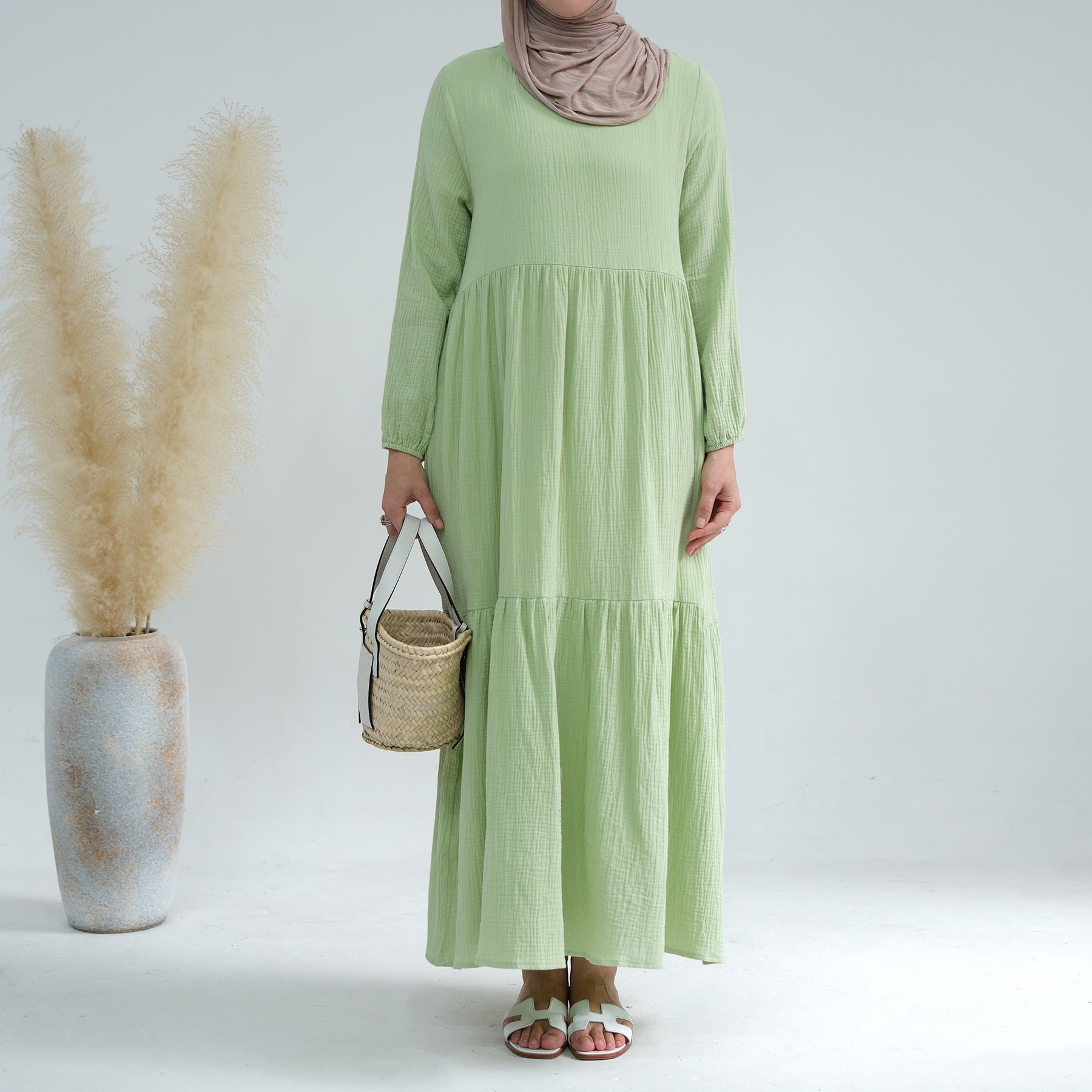 1659#New Style Cotton Long Sleeves Women Dresses Abaya Women Muslim Dress Abaya