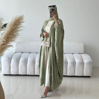 1796#Luxury Shiny Abaya Design Kimono Kaftan Open Abaya Women Muslim Dress Cardigan