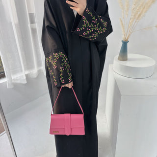 1790#2024 EID Ramadan Floral Embroidery Abaya Modest Clothing Dubai Abaya