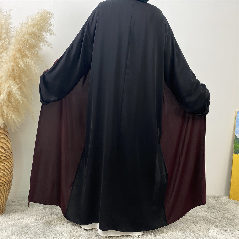1438#Classy Latest Smooth Nida Material Two-Color Design Loose Sleeves