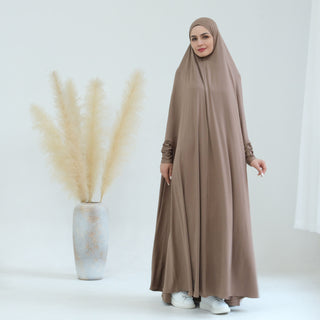 1628#New Abaya Femmes Robe Musulmane Jersey One Piece Prayer Abaya