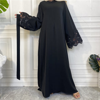 6659#Open zipper long sleeve maxi dresses for muslim women 6 colors