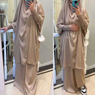 1618#Islamic Clothing 2pcs Prayer Abaya Jilbab_ For Muslim Women