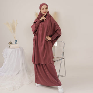 1618#Islamic Clothing 2pcs Prayer Abaya Jilbab_ For Muslim Women