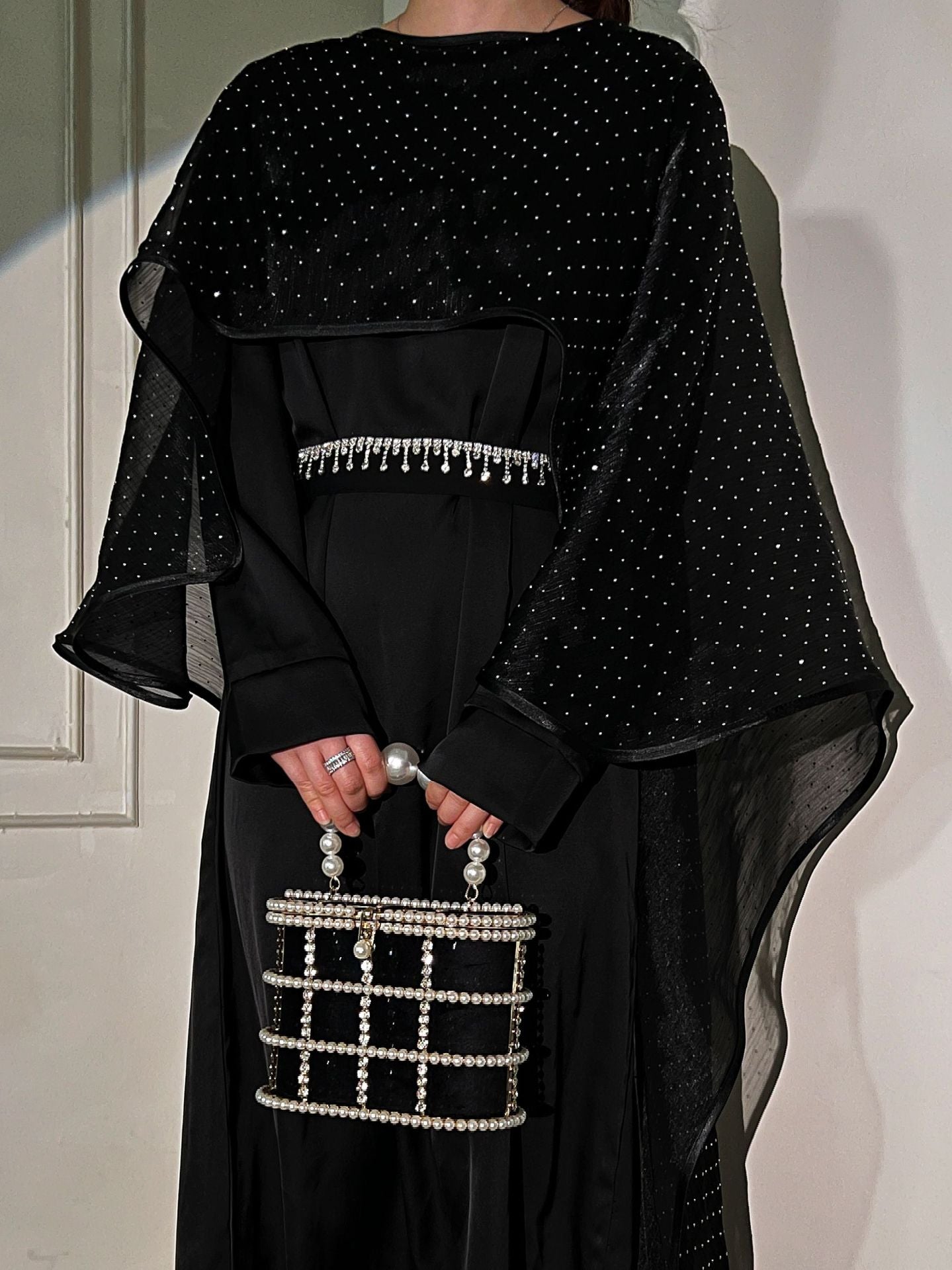 1016#2pcs Abaya Women Muslim Dress Set Ramadan Islamic Clothing for eid